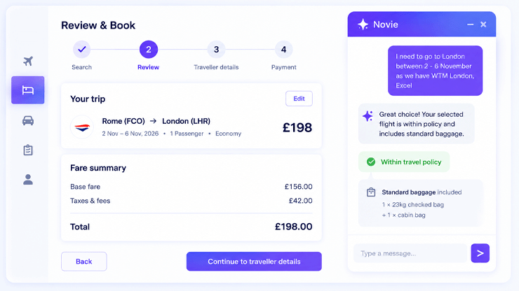 AI in the business booking flow
