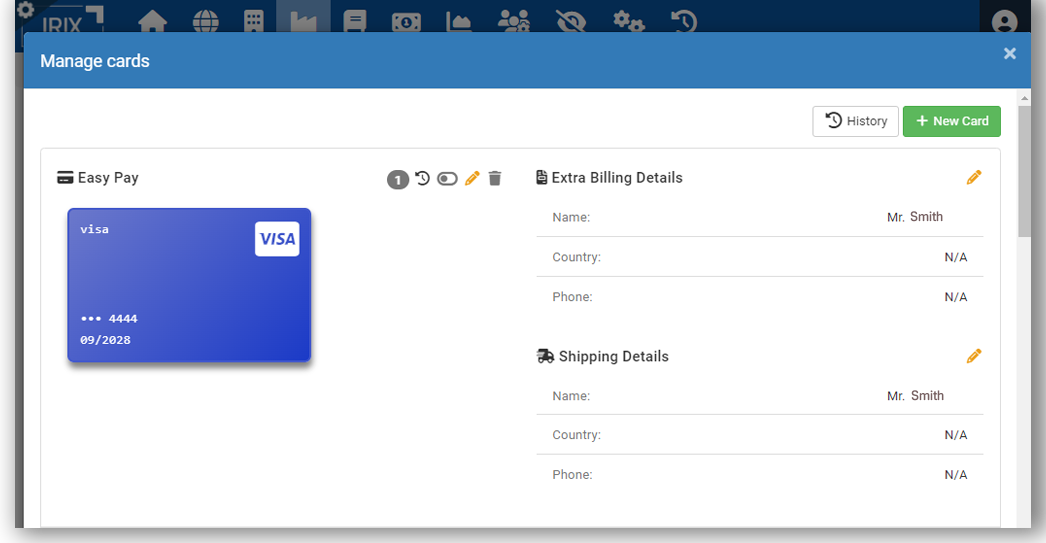 EasyPay management in IRIX