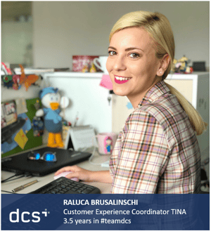 RALUCA BRUSALINSCHI CUSTOMER EXPERIENCE COORDINATOR TINA