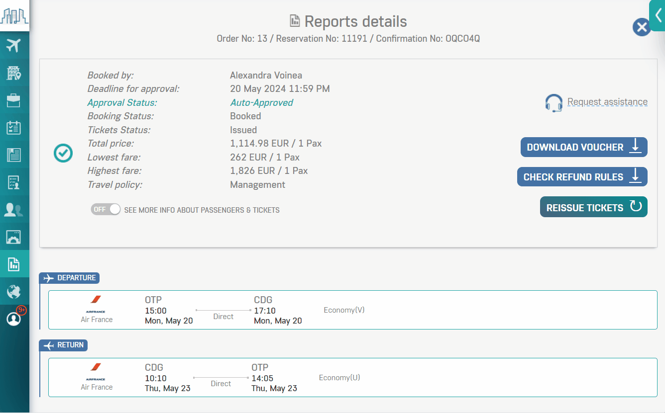 Reissue tickets in NOVA-1