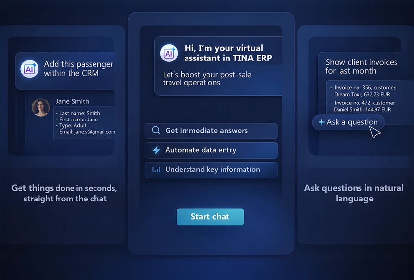TINA Travel ERP AI-powered