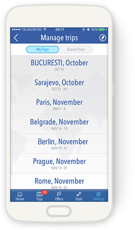 TravList Manage Trips