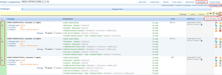 edit packages bulk