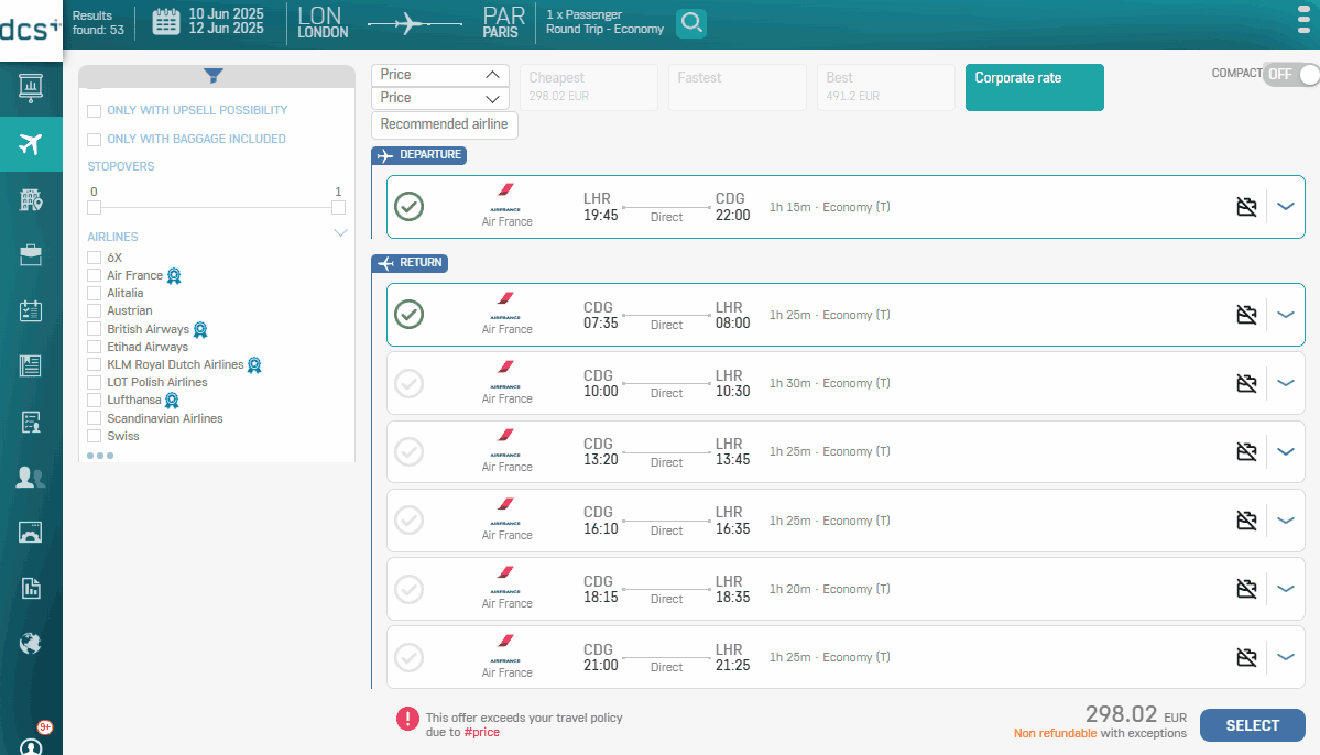 recommended airlines