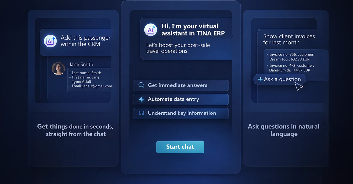 AI-powered Travel ERP, TINA by dcs plus